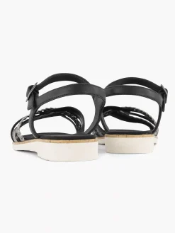 Graceland Zwarte Sandaal Gevlochten-Dames Sandalen