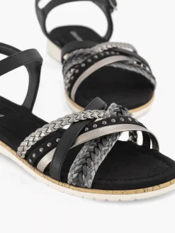 Graceland Zwarte Sandaal Gevlochten-Dames Sandalen