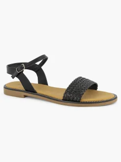 Graceland Zwarte Sandaal Gevlochten-Dames Sandalen