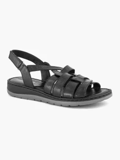 Medicus Zwarte Sandaal Klittenband-Dames Sandalen