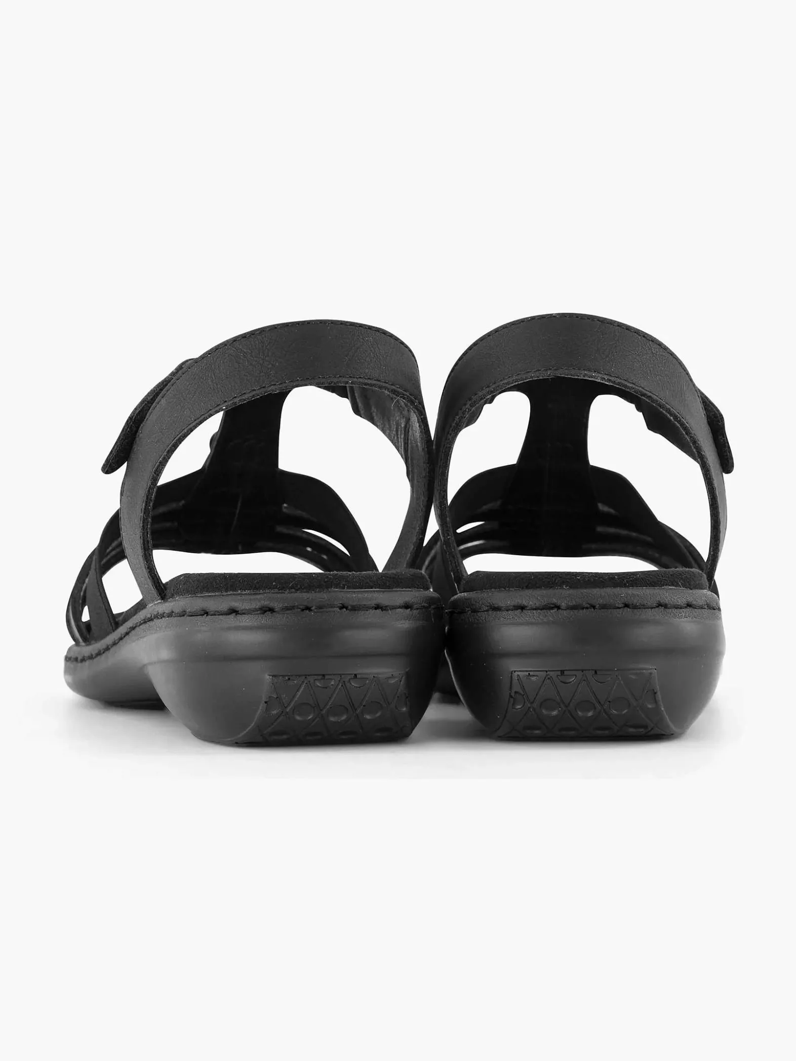 Easy Street Zwarte Sandaal Klittenband-Dames Comfort Schoenen