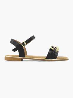 Graceland Zwarte Sandaal Sierketting-Dames Sandalen