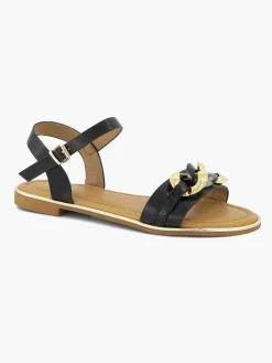 Graceland Zwarte Sandaal Sierketting-Dames Sandalen