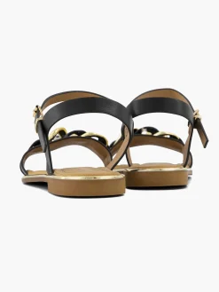 Graceland Zwarte Sandaal Sierketting-Dames Sandalen