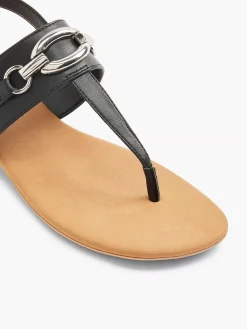 Graceland Zwarte Sandaal Sierketting-Dames Sandalen