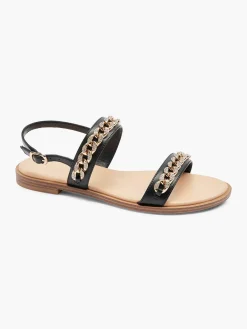 Graceland Zwarte Sandaal Sierketting-Dames Sandalen