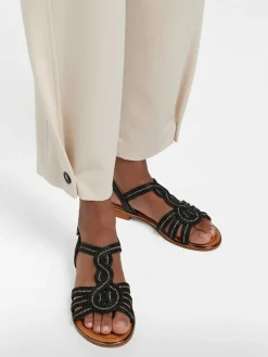 Graceland Zwarte Sandaal Sierketting-Dames Sandalen