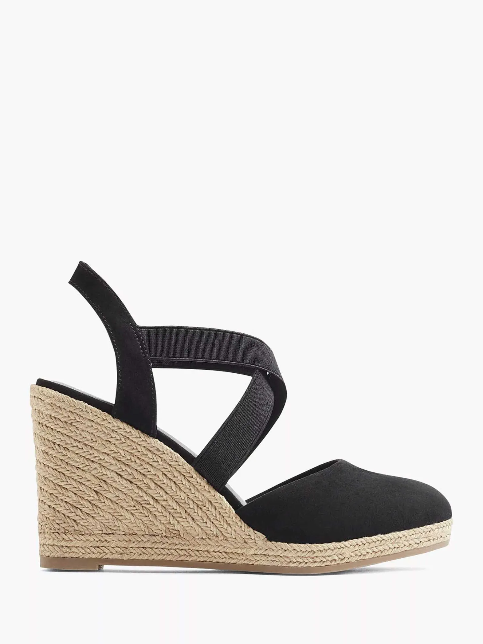 Graceland Zwarte Sandaal Sleehak-Dames Sandalen