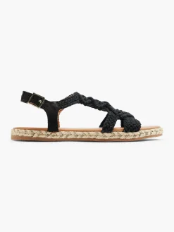 Graceland Zwarte Sandaal Touw-Dames Sandalen