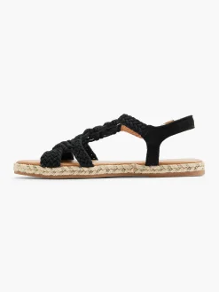 Graceland Zwarte Sandaal Touw-Dames Sandalen