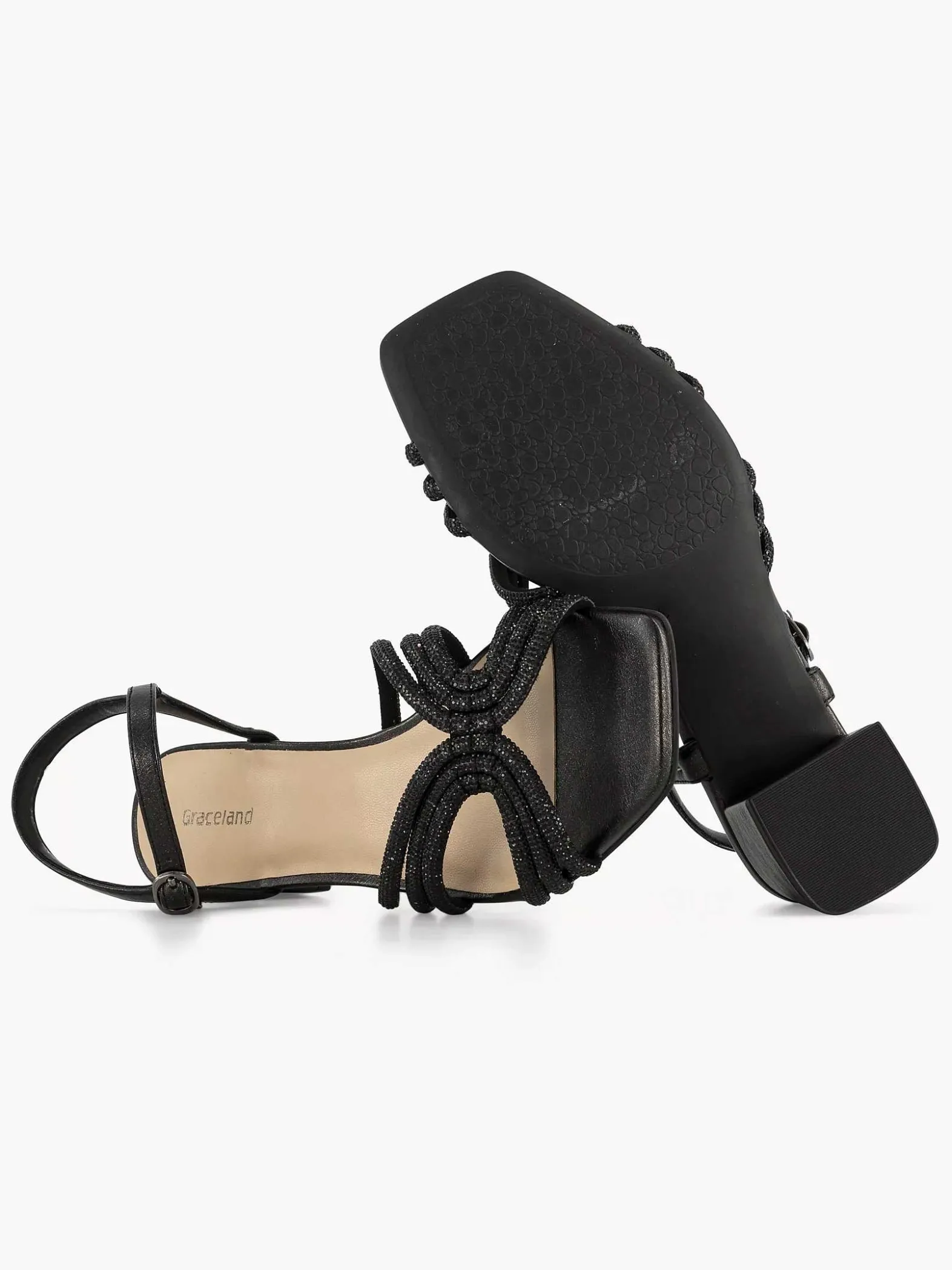 Graceland Zwarte Sandalette-Dames Sandalen