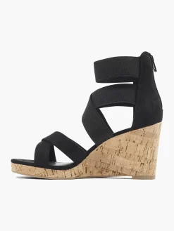 Graceland Zwarte Sandalette Sleehak-Dames Sandalen