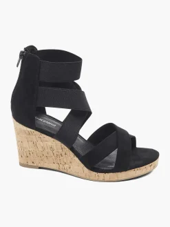 Graceland Zwarte Sandalette Sleehak-Dames Sandalen