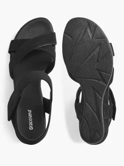 Graceland Zwarte Sandalette Sleehak-Dames Sandalen