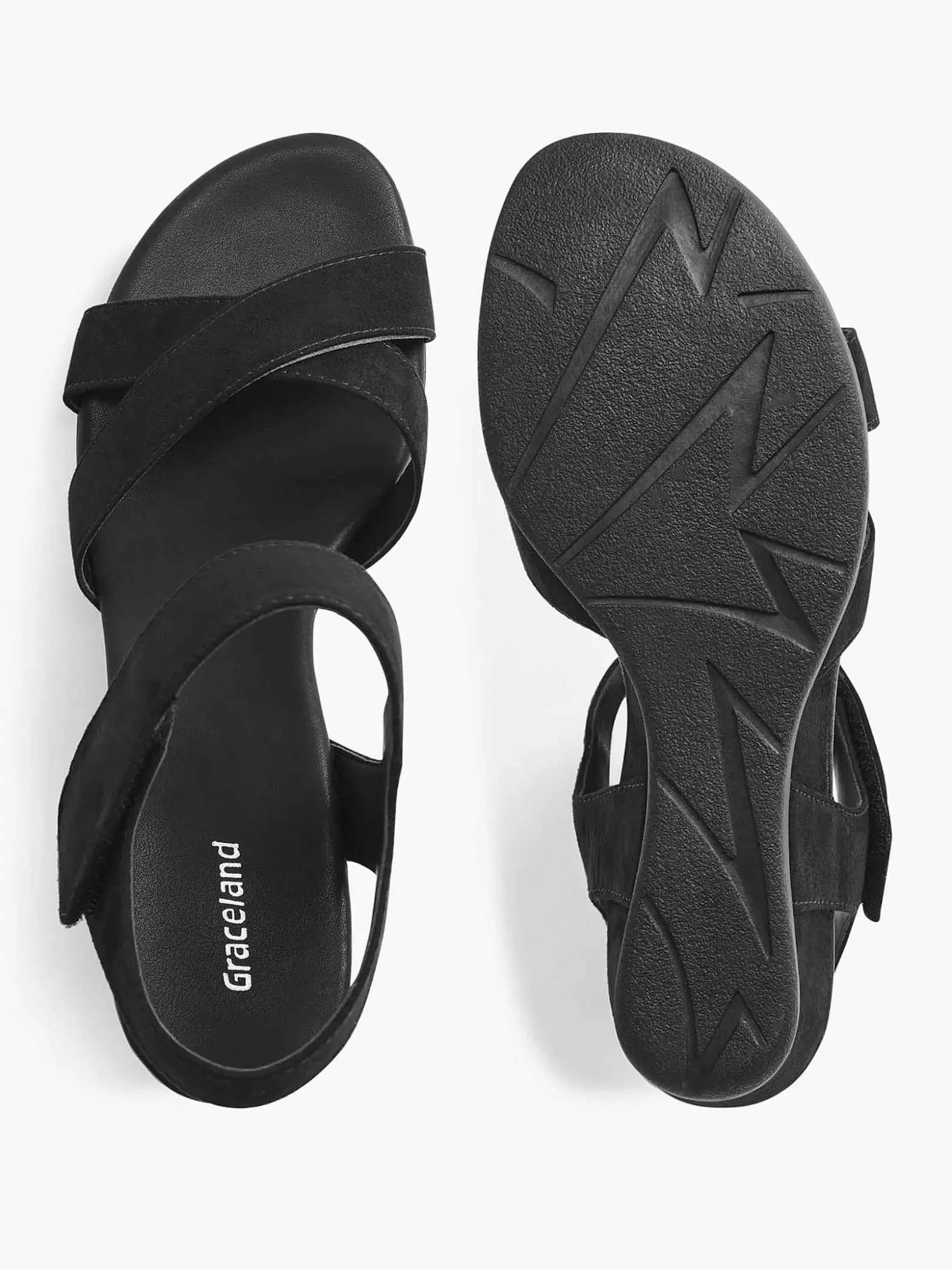 Graceland Zwarte Sandalette Sleehak-Dames Sandalen
