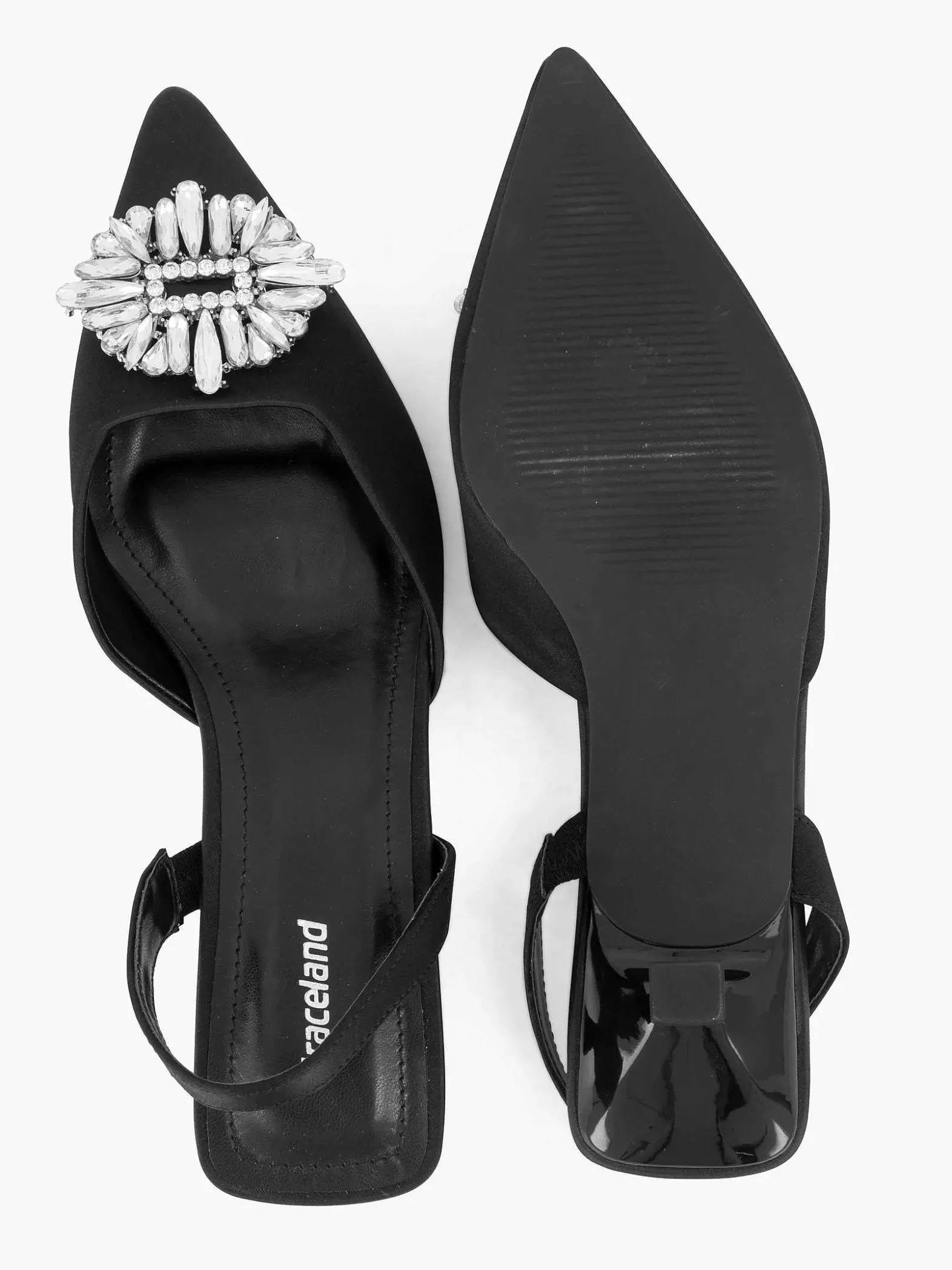 Graceland Zwarte Slingback Steentjes-Dames Pumps