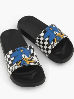 Sonic Zwarte Slipper-Kinderen Jongensschoenen