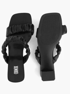 Oxmox Zwarte Slipper Hak-Dames Sandalen