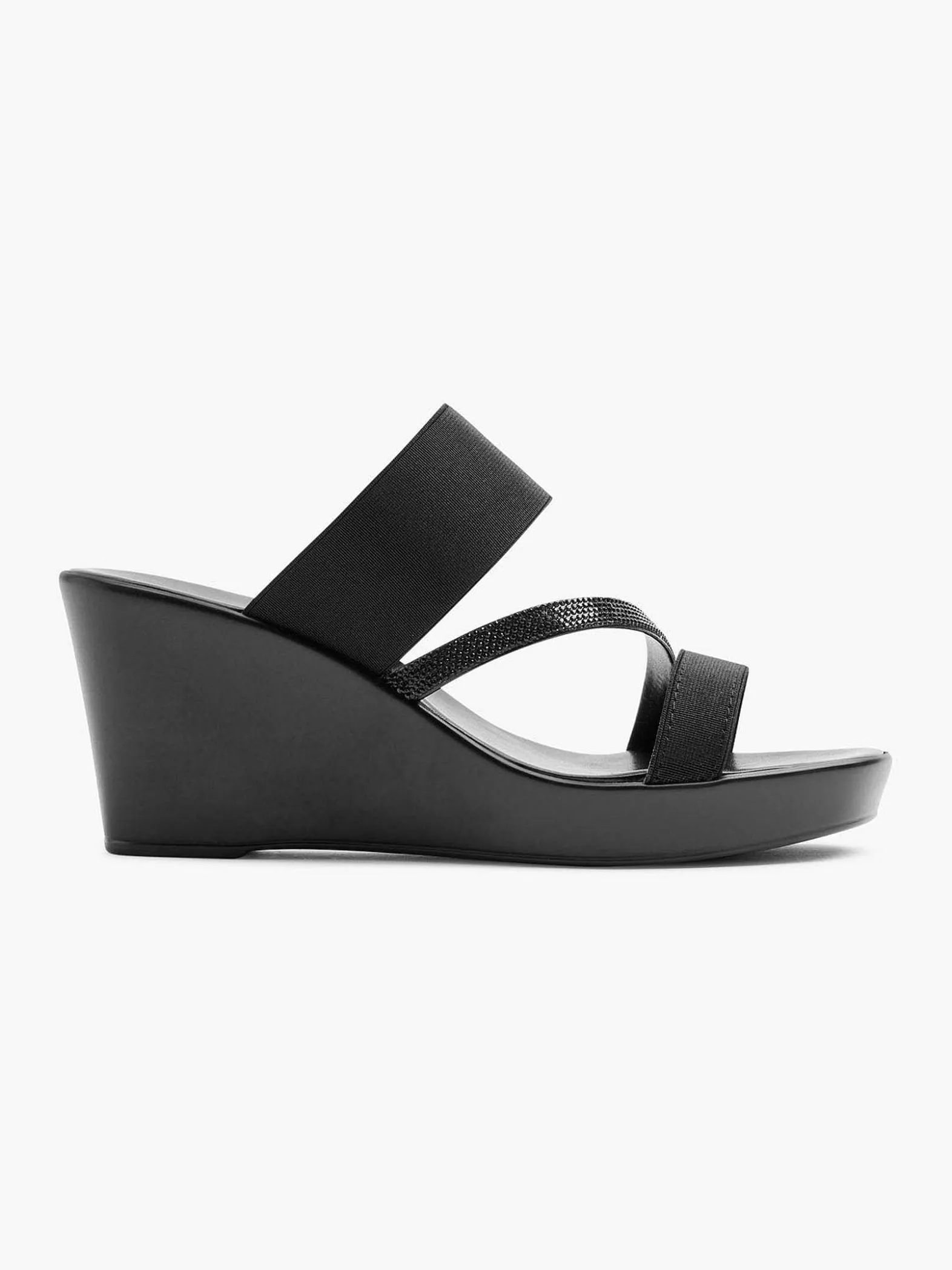 Graceland Zwarte Slipper Sleehak-Dames Sandalen