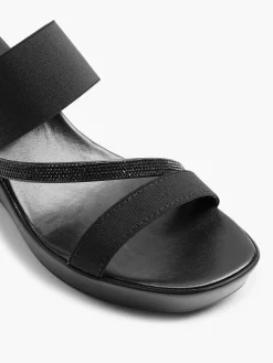Graceland Zwarte Slipper Sleehak-Dames Sandalen
