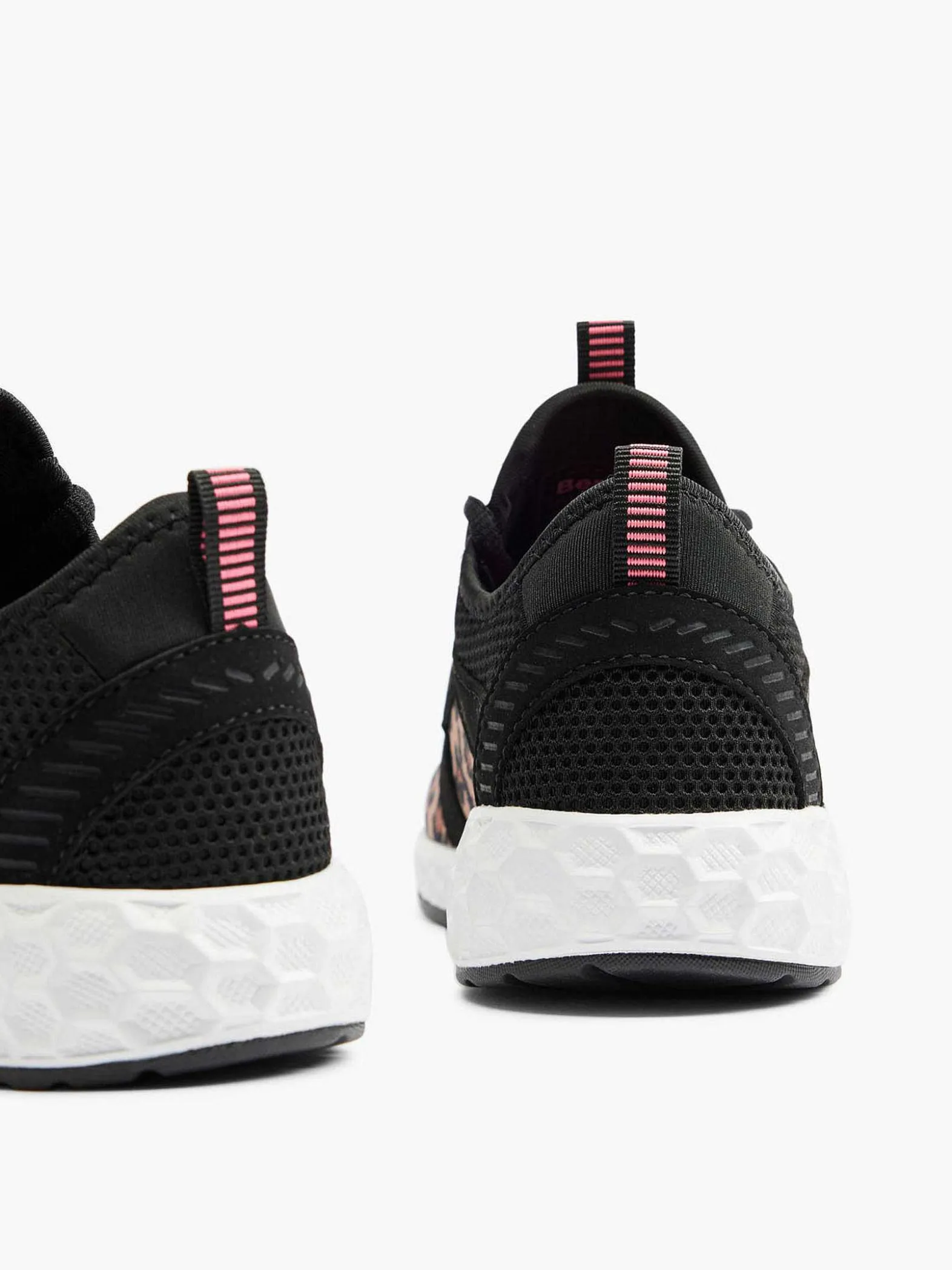 Bench Zwarte Sneaker Panterprint-Dames Sneakers