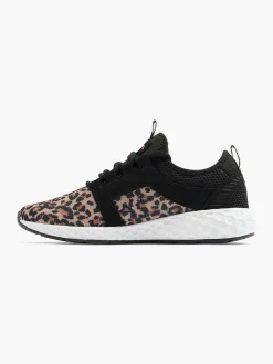 Bench Zwarte Sneaker Panterprint-Dames Sneakers