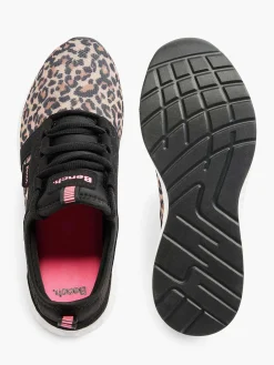 Bench Zwarte Sneaker Panterprint-Dames Sneakers