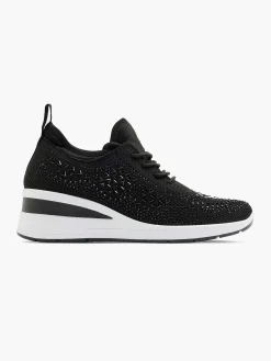 Graceland Zwarte Sneaker Steentjes-Dames Sneakers