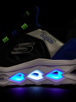 Skechers Zwarte Sneaker Swift Fit - Hands Free Lichtjes-Kinderen Jongensschoenen