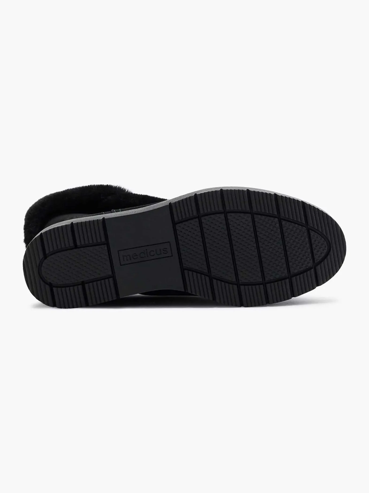 Medicus Zwarte Suede Comfort Enkelboot Gevoerd-Dames Comfort Schoenen