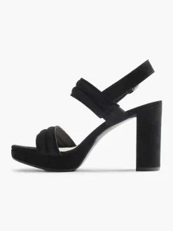 5th Avenue Zwarte Suede Sandalette-Dames Sandalen