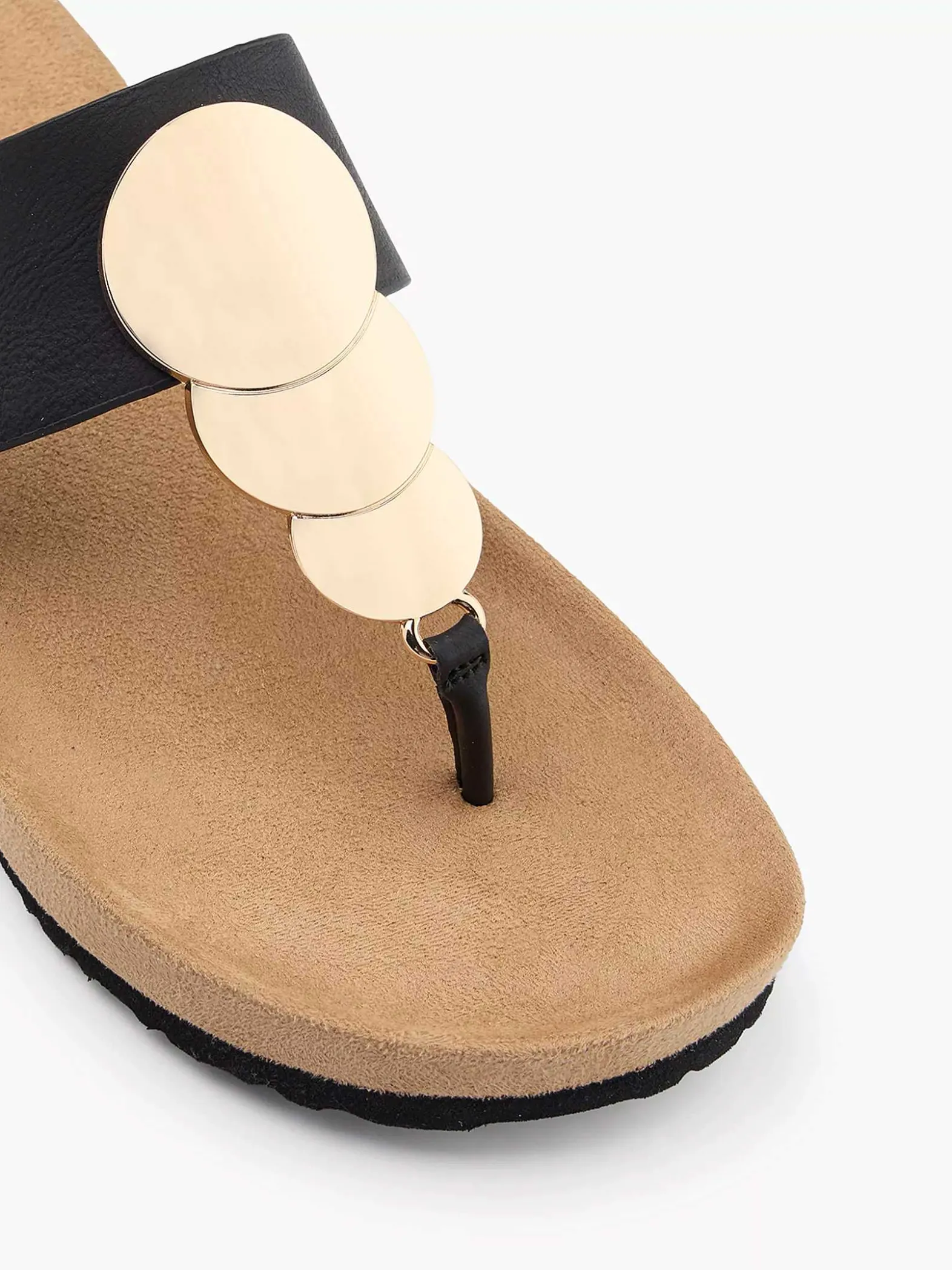 Graceland Zwarte Teenslipper-Dames Slippers