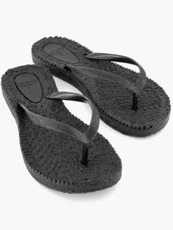 Blue Fin Zwarte Teenslipper-Dames Slippers