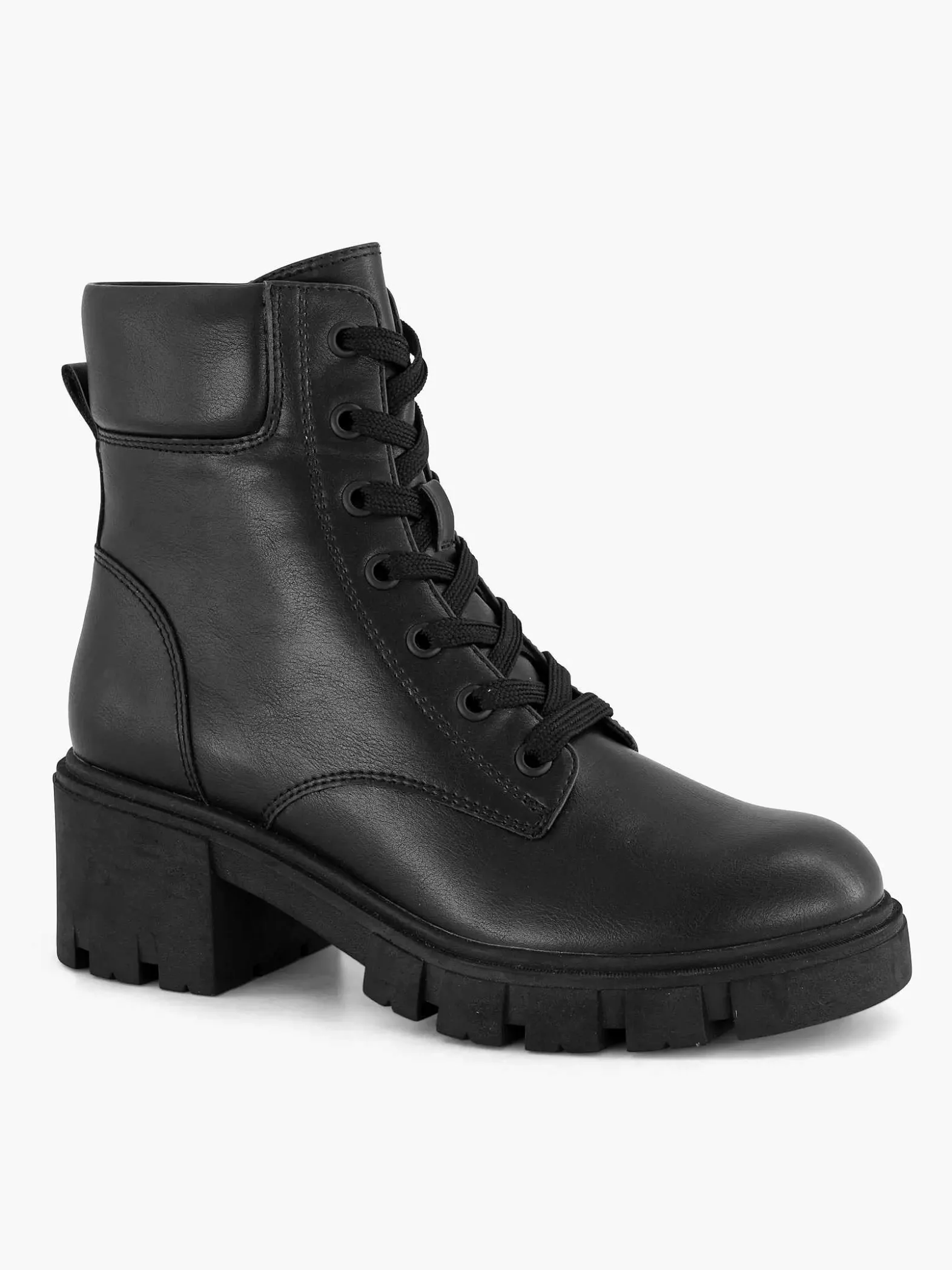 Graceland Zwarte Veterboot-Dames Enkellaarzen & Boots