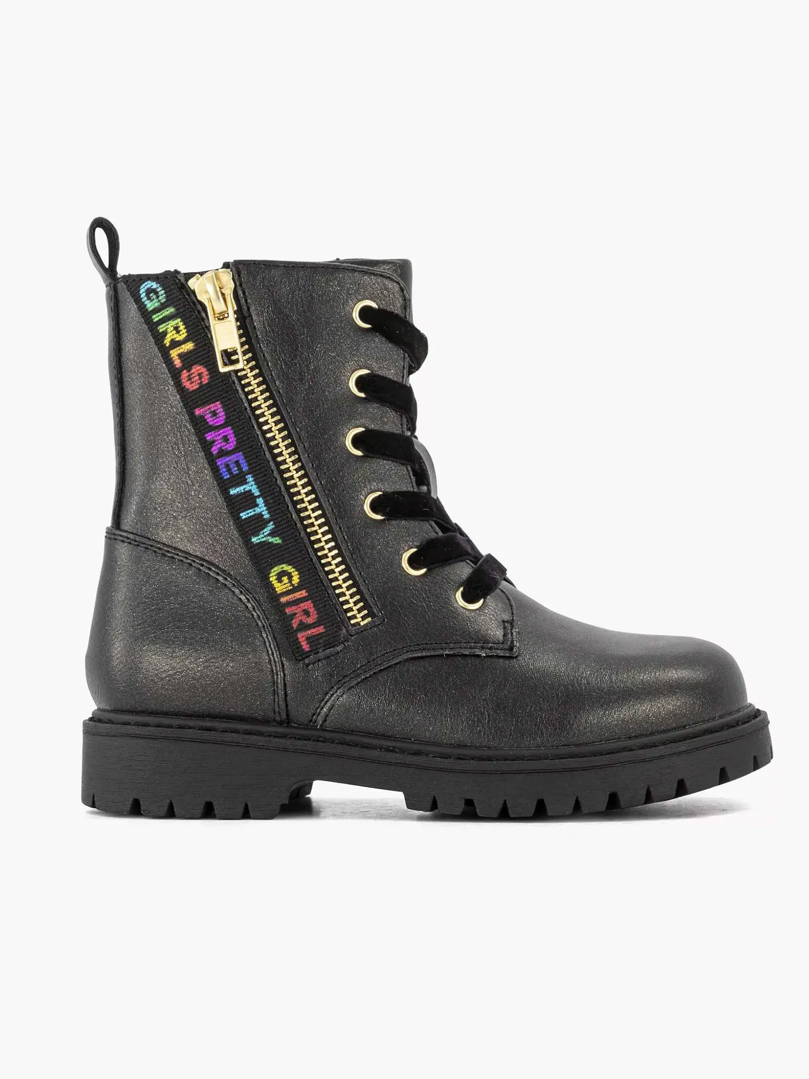 Graceland Zwarte Veterboot-Kinderen Jongensschoenen
