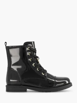 Graceland Zwarte Veterboot Lak-Kinderen Jongensschoenen