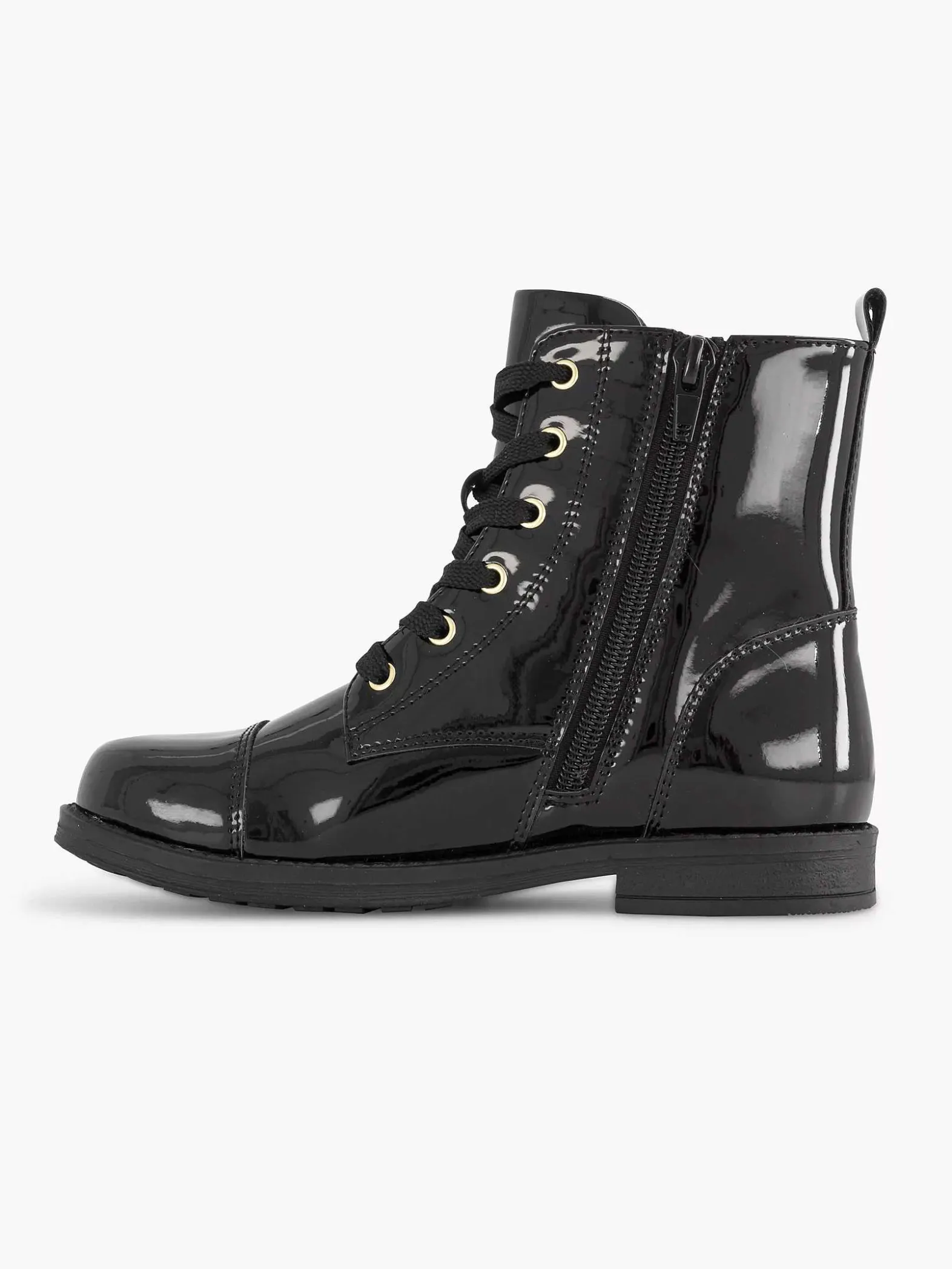 Graceland Zwarte Veterboot Lak-Kinderen Jongensschoenen