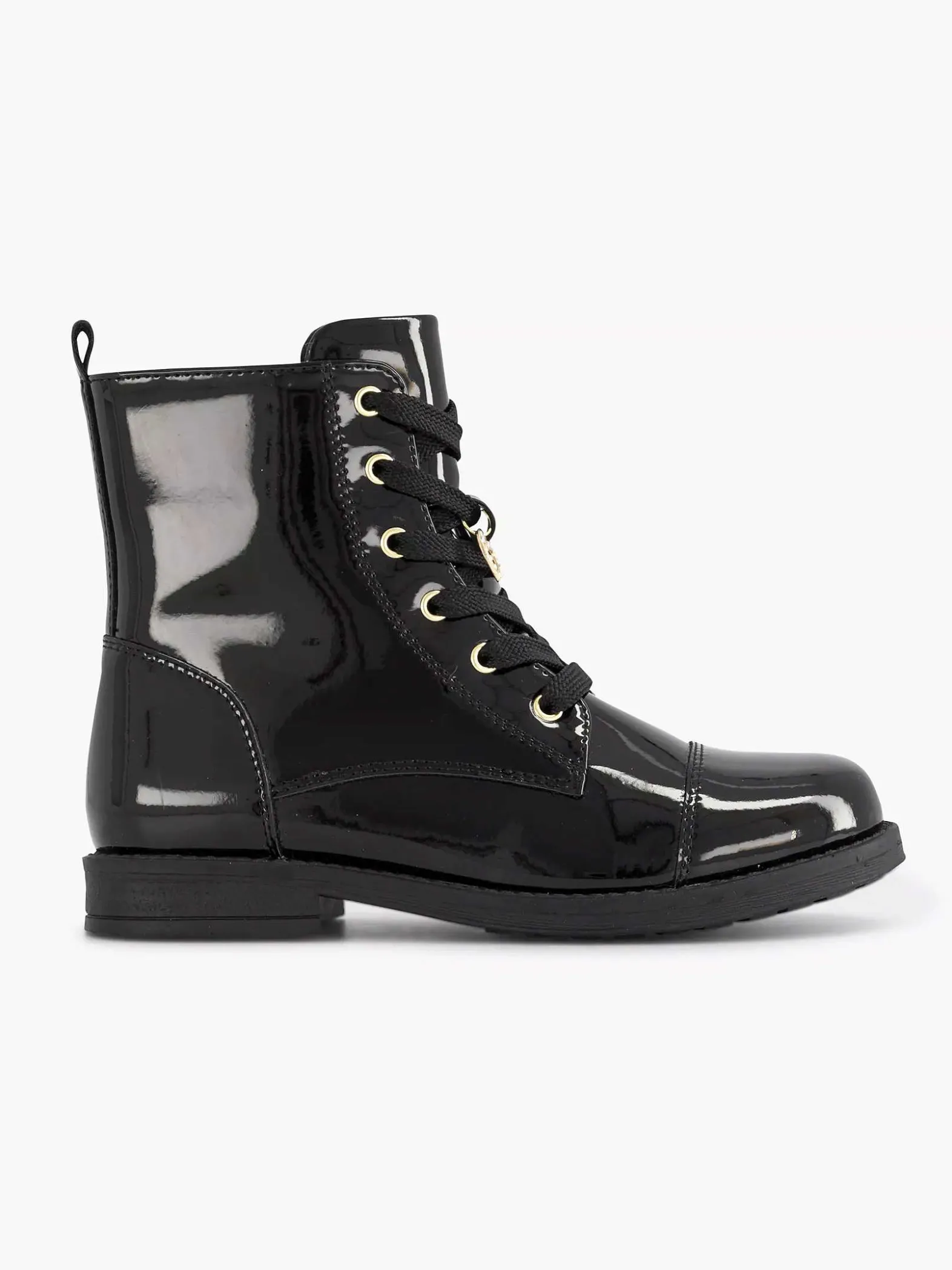Graceland Zwarte Veterboot Lak-Kinderen Jongensschoenen