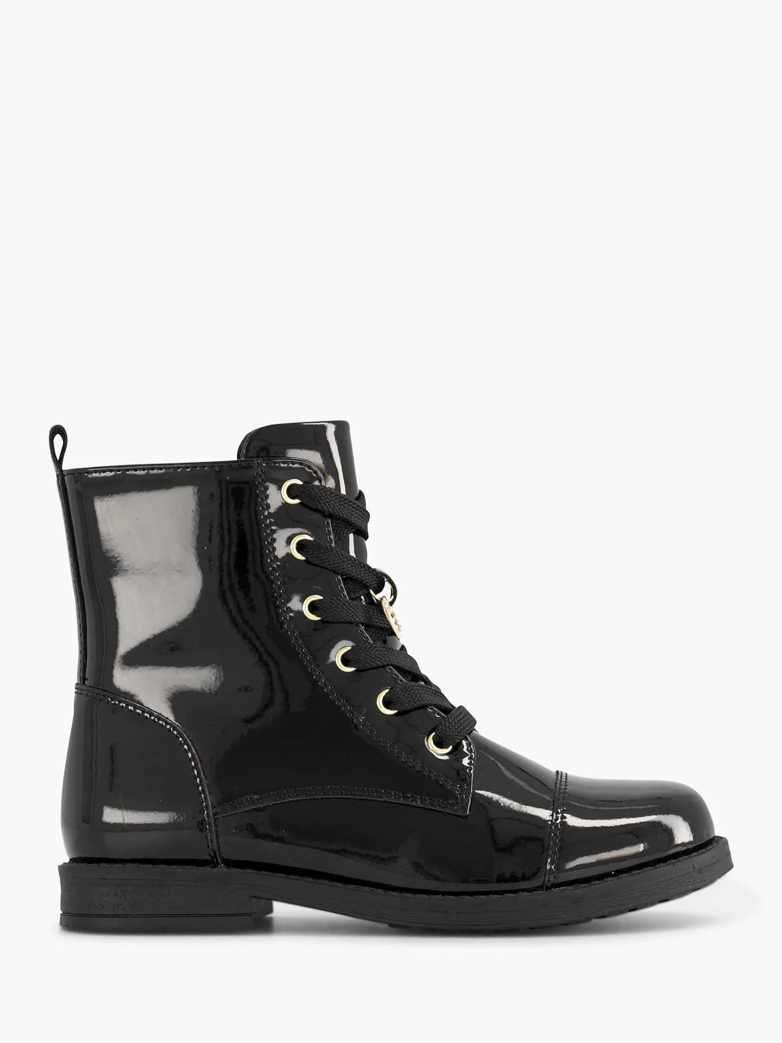 Graceland Zwarte Veterboot Lak-Kinderen Jongensschoenen
