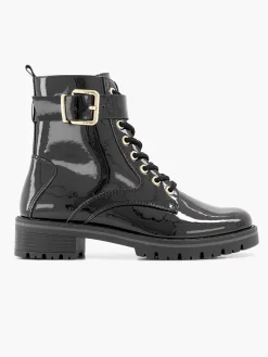 Graceland Zwarte Veterboot Lak-Dames Enkellaarzen & Boots