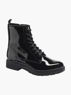 Graceland Zwarte Veterboot Lak-Dames Enkellaarzen & Boots