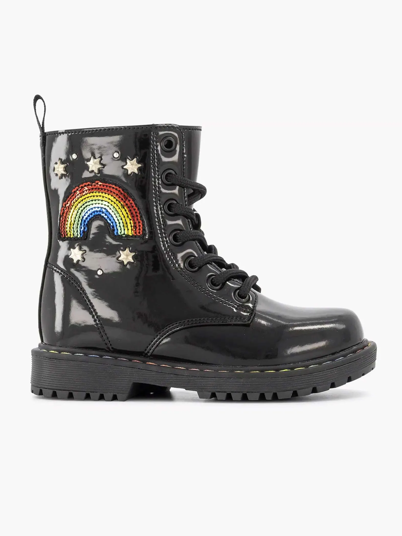 Graceland Zwarte Veterboot Regenboog-Kinderen Jongensschoenen