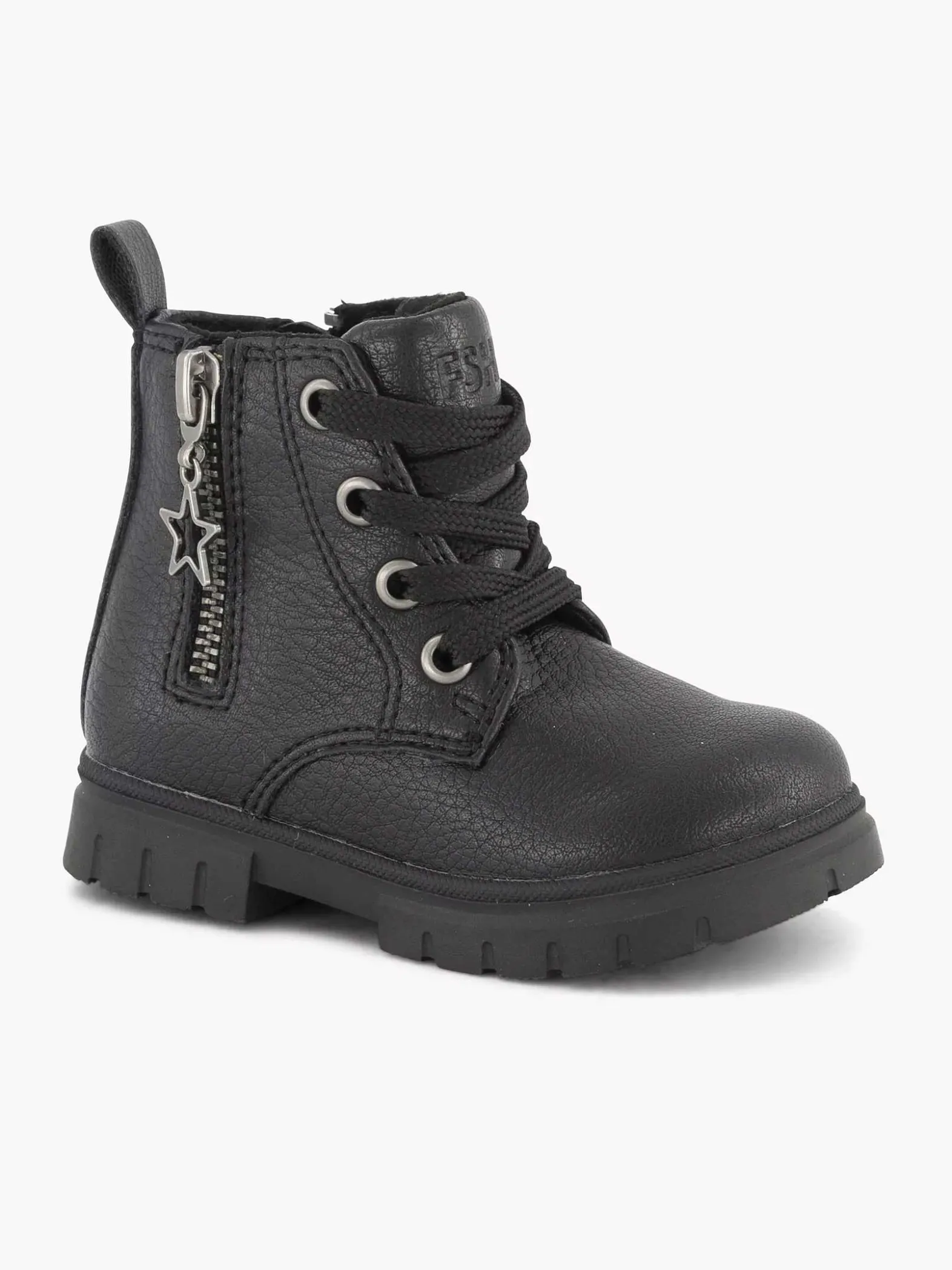 Graceland Zwarte Veterboot Sterretje-Kinderen Jongensschoenen