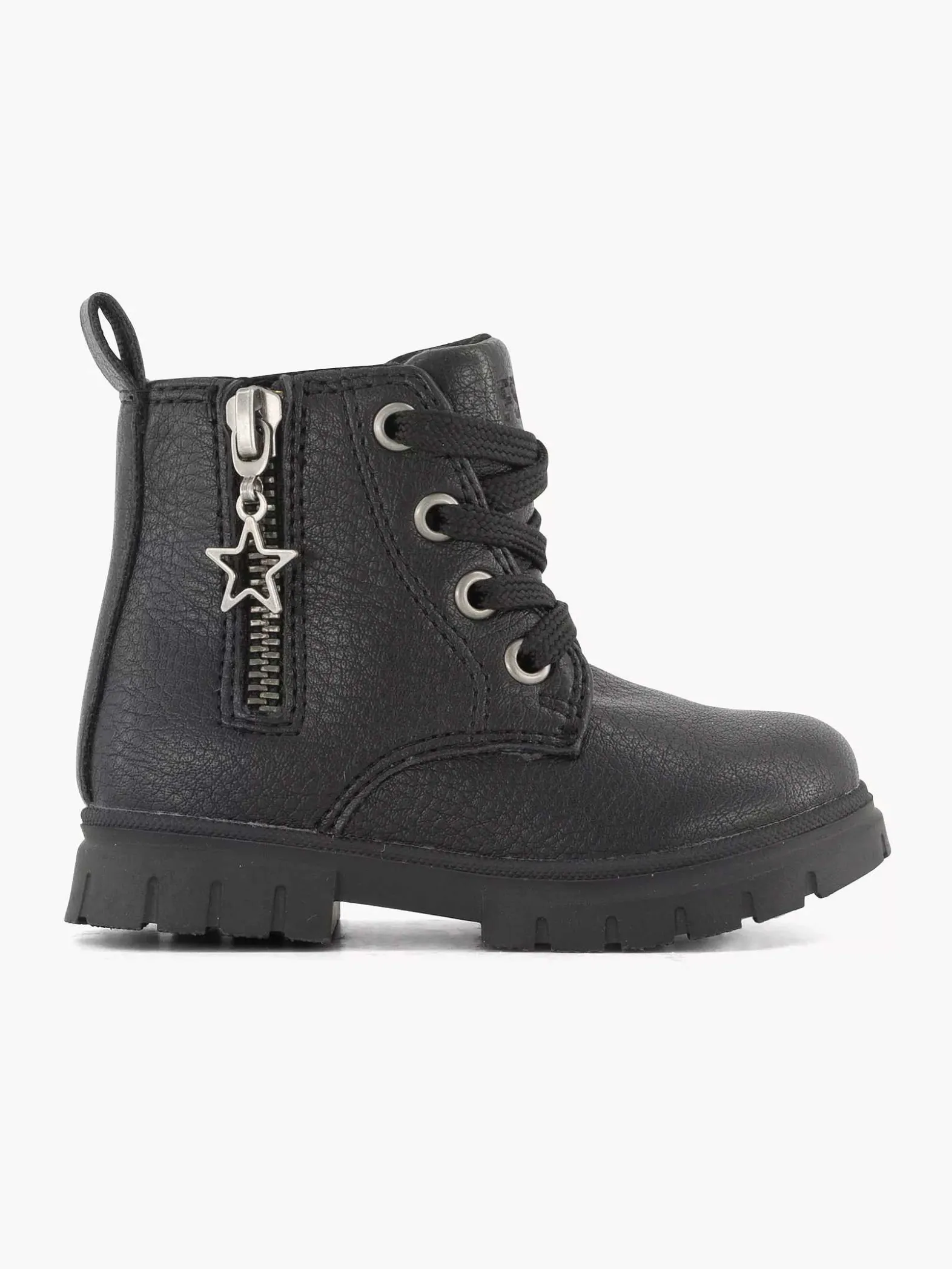 Graceland Zwarte Veterboot Sterretje-Kinderen Jongensschoenen