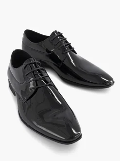 AM SHOE Zwarte Veterschoen Lak-Heren Geklede Schoenen