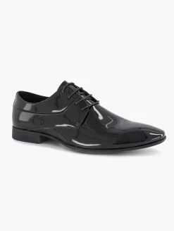 AM SHOE Zwarte Veterschoen Lak-Heren Geklede Schoenen