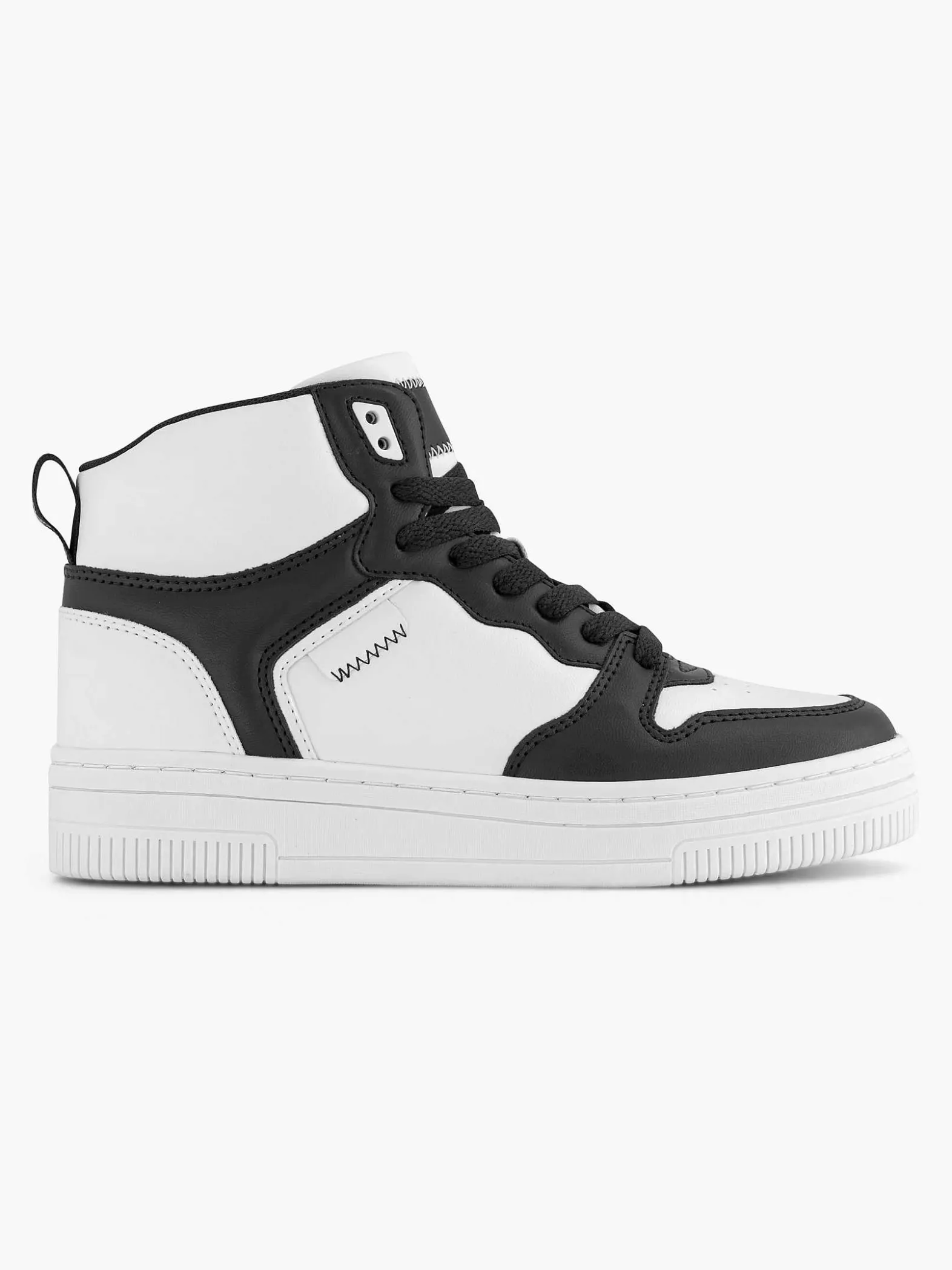 Oxmox Zwart Witte Hoge Sneaker-Dames Sneakers